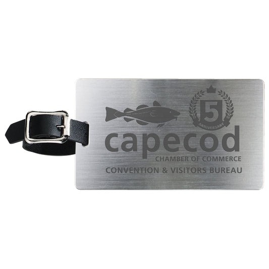 "Mustang" Brushed Aluminum Slip-In Pocket Luggage Bag Tag