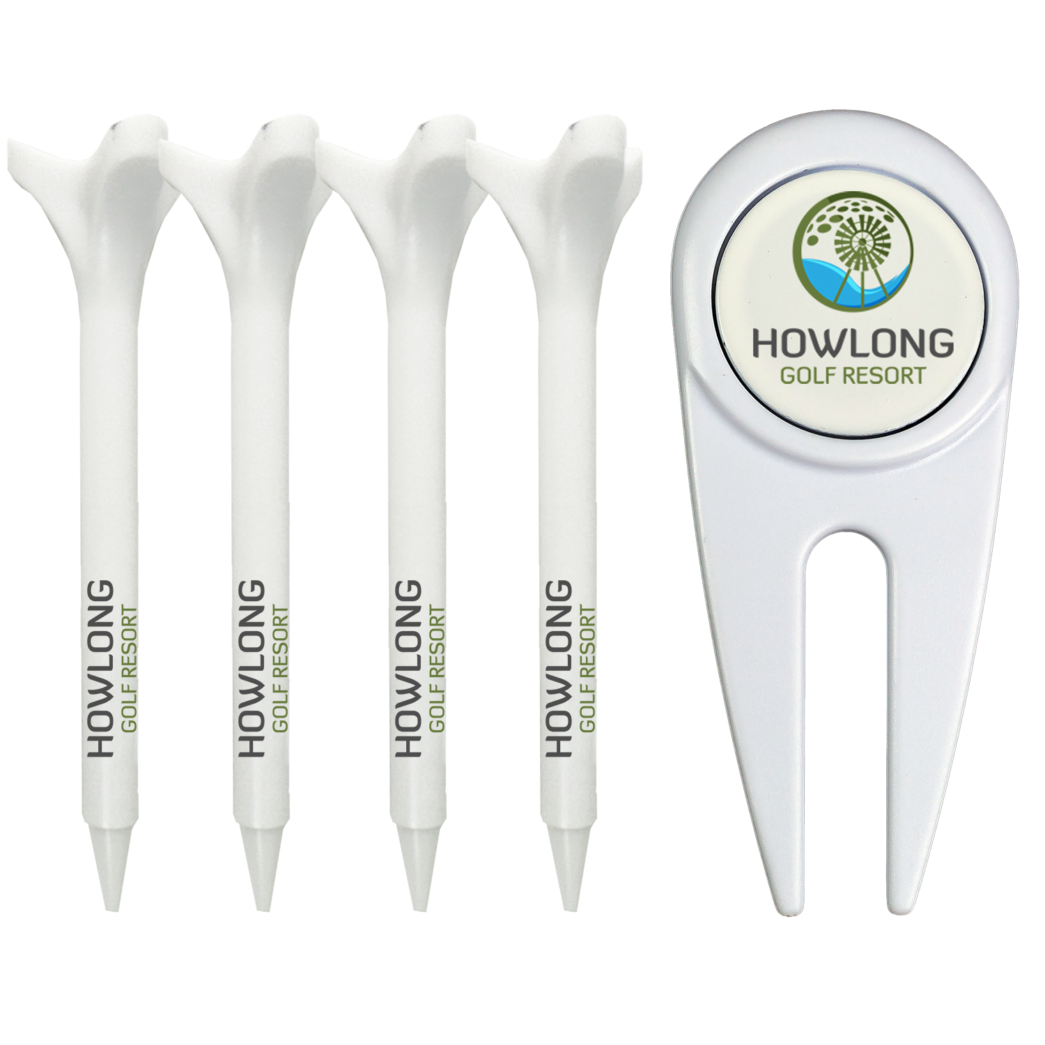 Divot Tool  with (4) 2-3/4" Plastic Tees