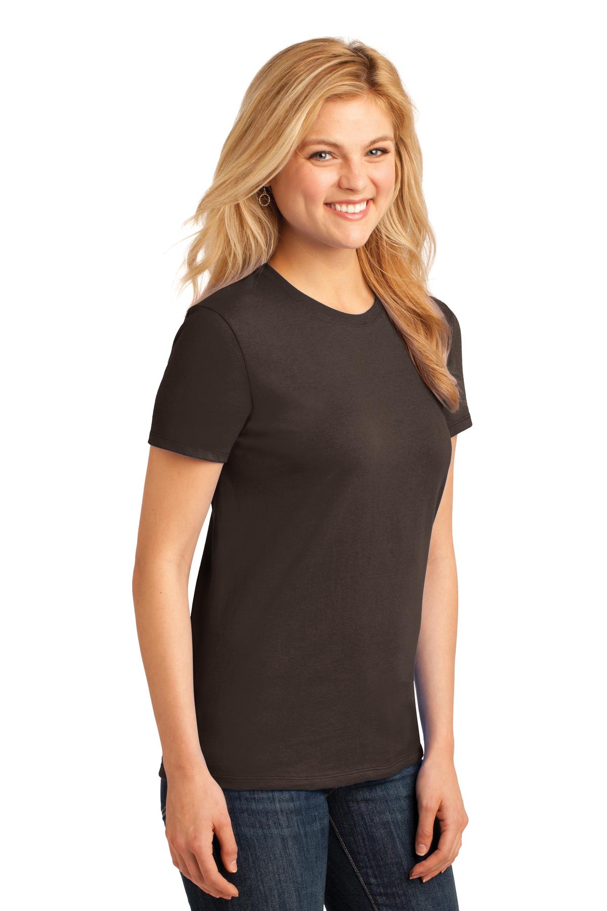 Dk Choc Brown Port & Company Women's Core Cotton Tee. LPC54