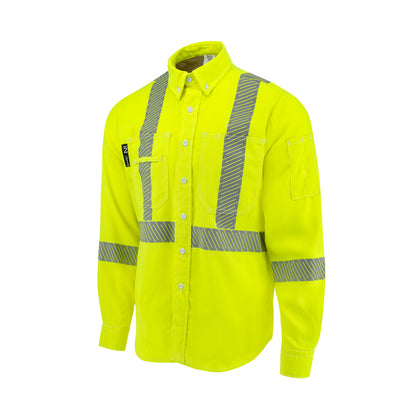 VTS5VSH3 Tecasafe® One 5.7 oz Class 3 Vented FR Shirt - Fluorescent Yellow - Size XL