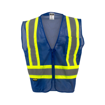 SV22-1 Economy Type O Class 1 Two Tone Safety Vest - Blue - Size 2X