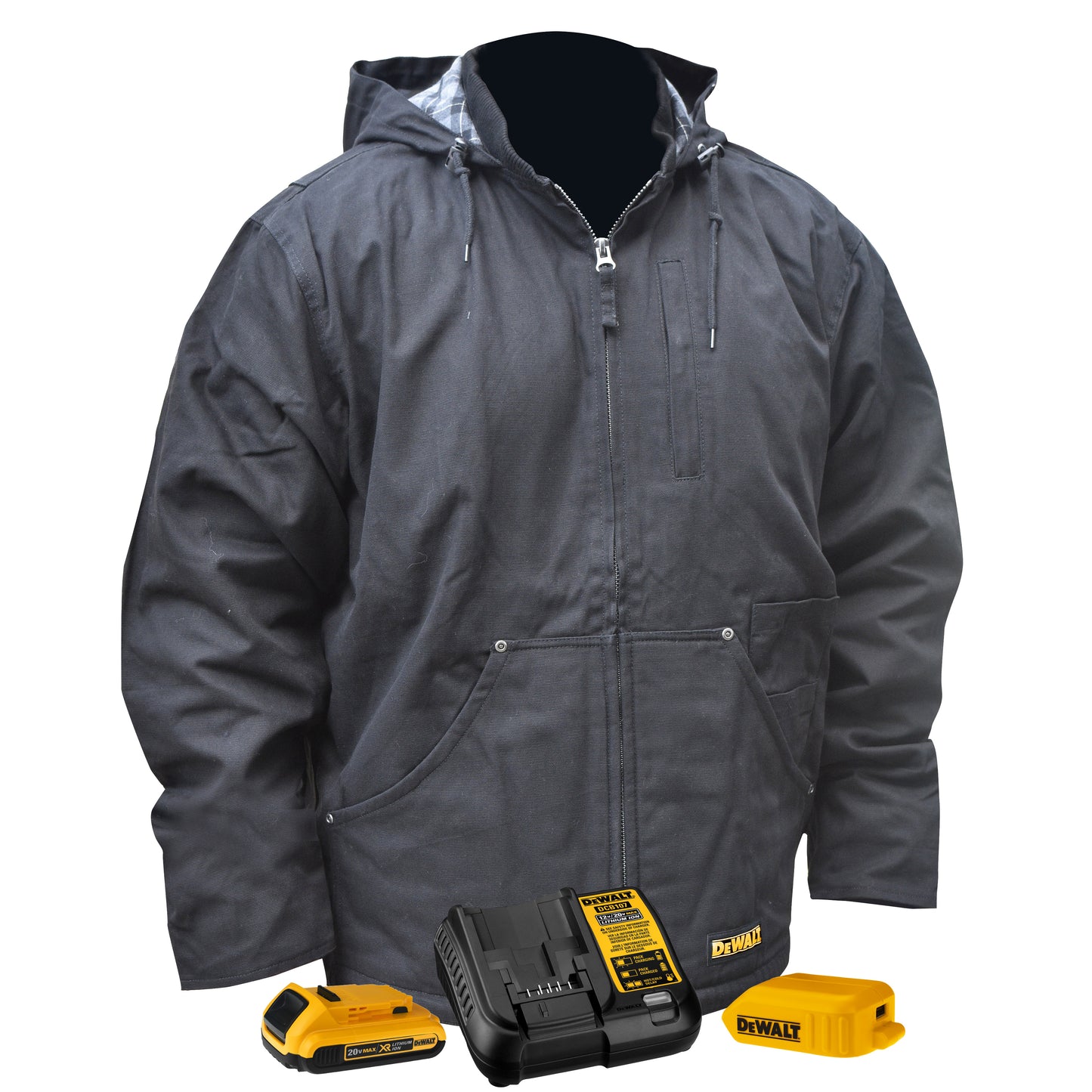 DCHJ076AB Men's Heated Heavy Duty Work Coat Kit - Black - Size XL