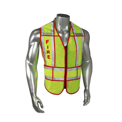 LHV-207-SPT Class 2 Breakaway Vest - Fire - Red Trim - Green - Size M-XL