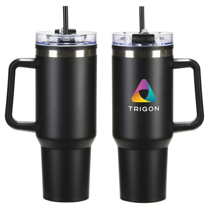 Ohana 40 oz Stainless Steel/Polypropylene Mug with Color-Matching Handle