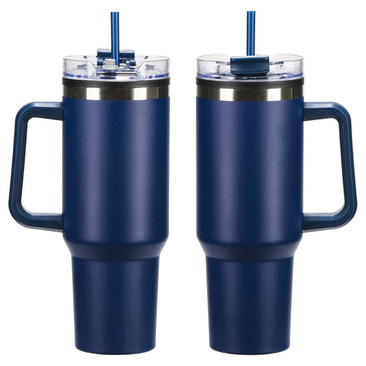 Ohana 40 oz Stainless Steel/Polypropylene Mug with Color-Matching Handle