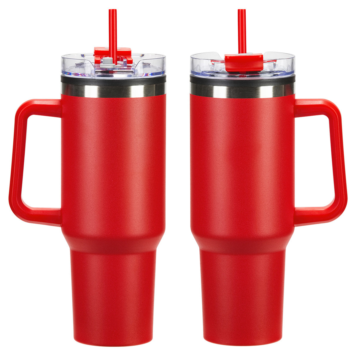 Ohana 40 oz Stainless Steel/Polypropylene Mug with Color-Matching Handle