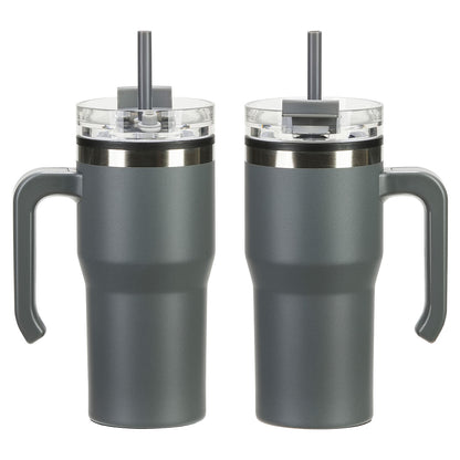 Outback 20 oz Stainless Steel/Polypropylene Mug with Lid and Straw