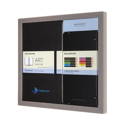 Black Moleskine® Coloring Kit - Sketchbook and Watercolor Pencils