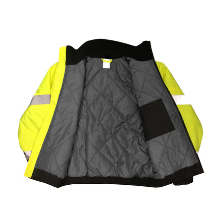 SJ11QB Type R Class 3 Weatherproof Bomber Jacket with Quilted Liner - Hi-Vis Green - Size 2X