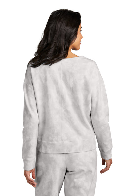 DoveGrey Port & Company Women's Beach Wash Cloud Tie-Dye V-Neck Sweatshirt LPC140V
