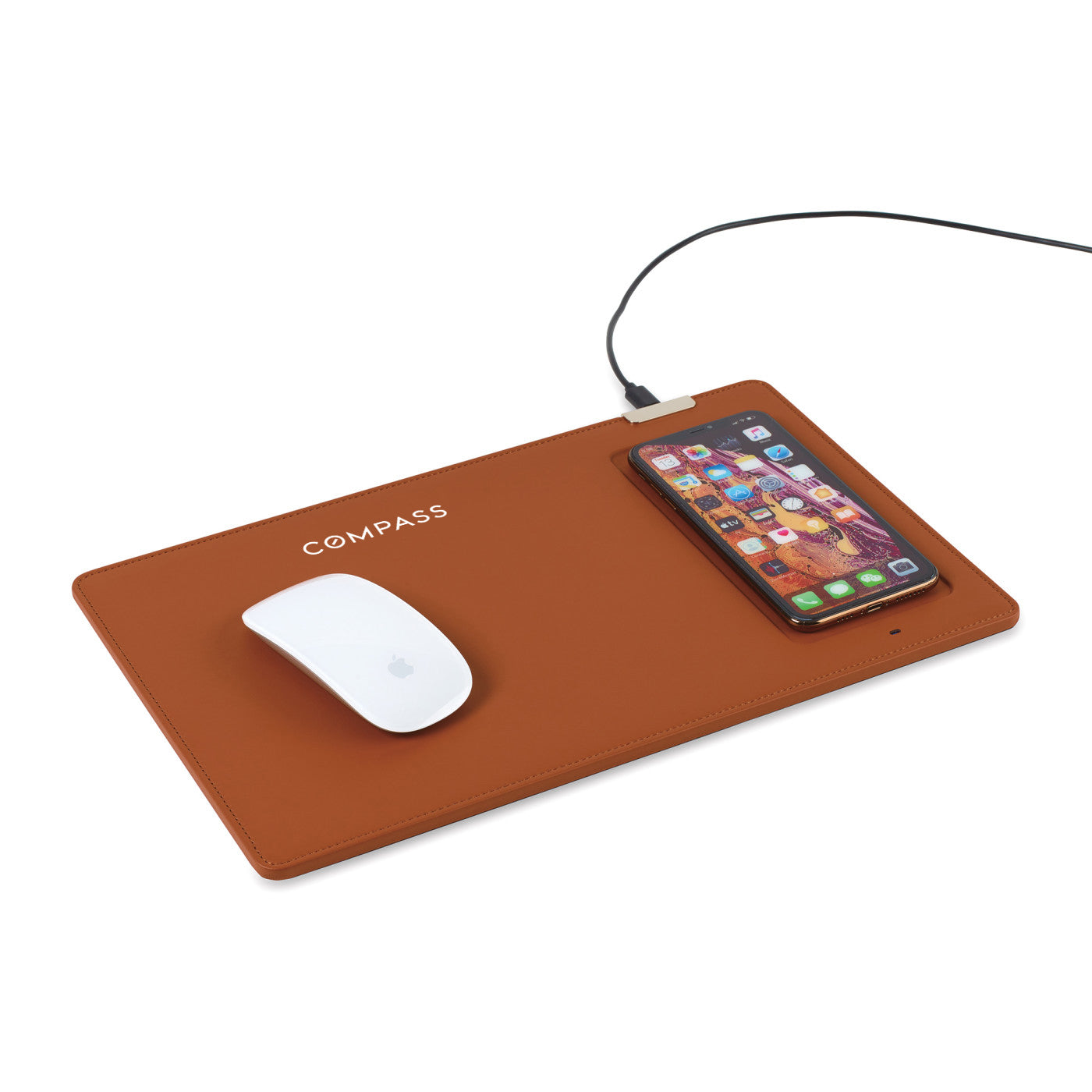 Cognac Easton Wireless Charging Mouse Pad