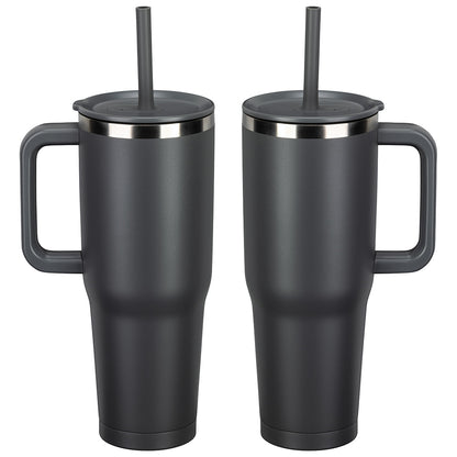 SENSO® Summit 40 oz Insulated Stainless Steel Travel Mug with Press-In Straw Lid