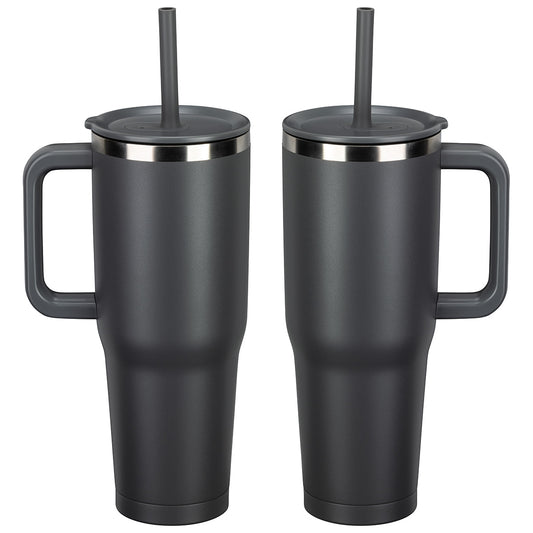 SENSO® Summit 40 oz Insulated Stainless Steel Travel Mug with Press-In Straw Lid