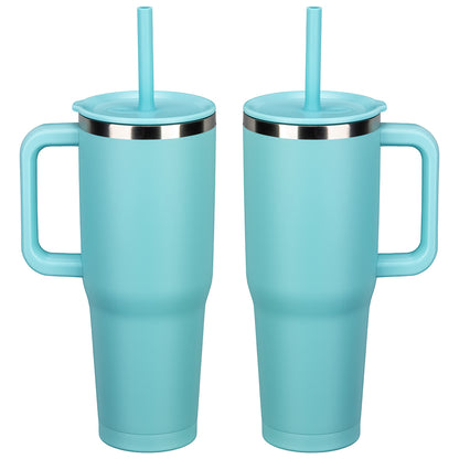 SENSO® Summit 40 oz Insulated Stainless Steel Travel Mug with Press-In Straw Lid