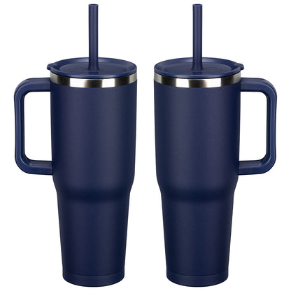 SENSO® Summit 40 oz Insulated Stainless Steel Travel Mug with Press-In Straw Lid