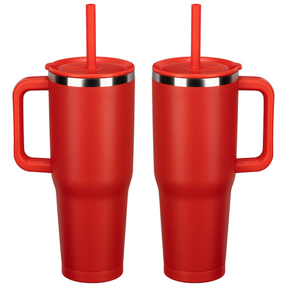 SENSO® Summit 40 oz Insulated Stainless Steel Travel Mug with Press-In Straw Lid