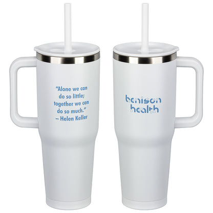 SENSO® Summit 40 oz Insulated Stainless Steel Travel Mug with Press-In Straw Lid