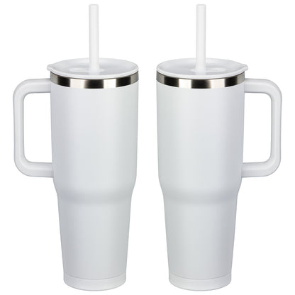 SENSO® Summit 40 oz Insulated Stainless Steel Travel Mug with Press-In Straw Lid