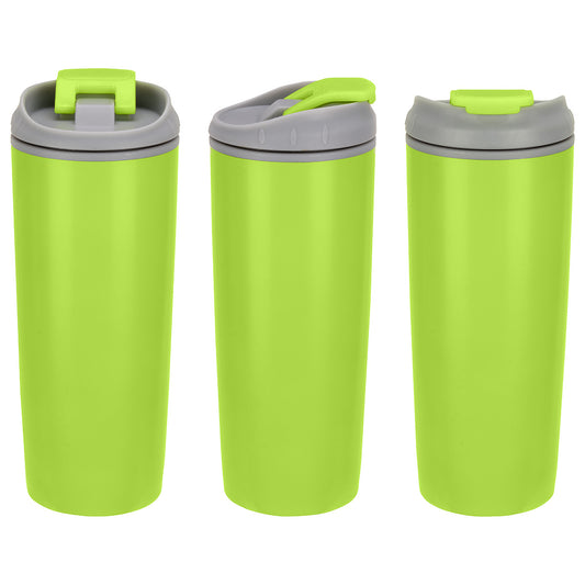 Olympia 17 oz Stainless Steel/Polypropylene Tumbler with Flip Top Lid