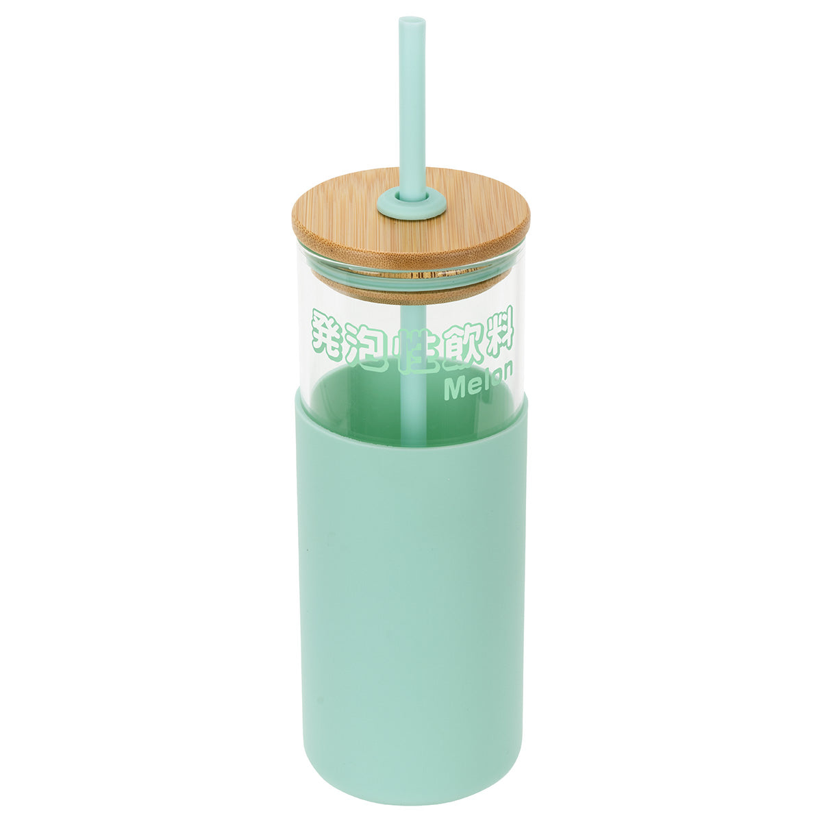 Black Stirling 18 oz Glass Tumbler with Silicone Sleeve & PP Straw