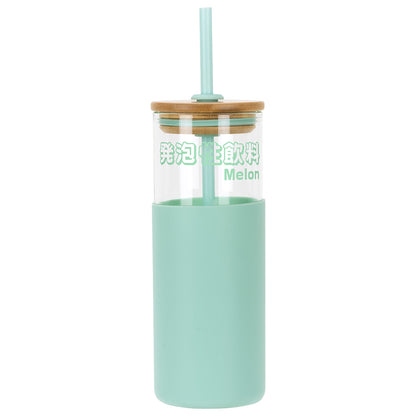 Stirling 18 oz Glass Tumbler with Silicone Sleeve & PP Straw