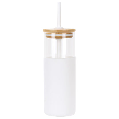 Stirling 18 oz Glass Tumbler with Silicone Sleeve & PP Straw