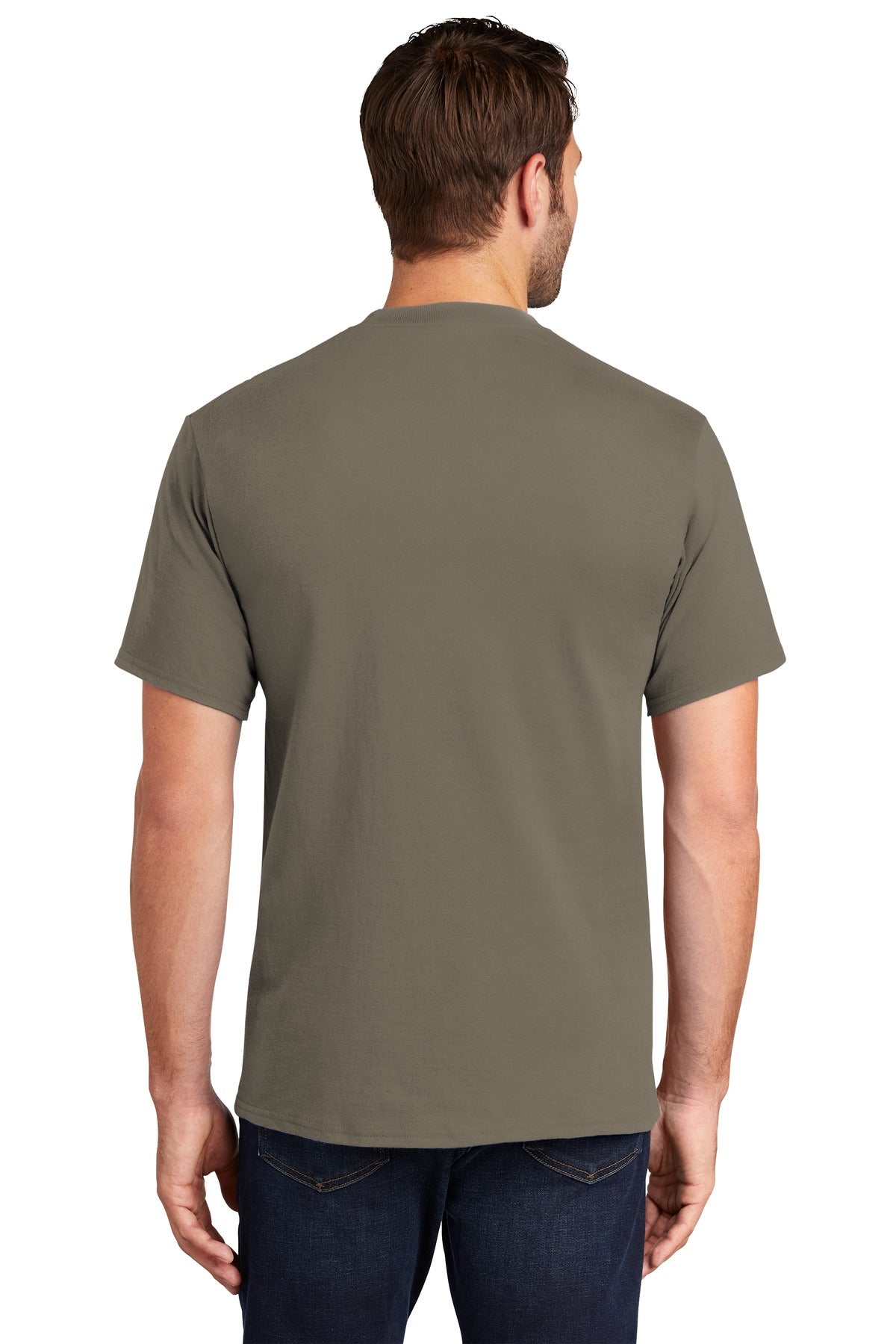 Dusty Brown Port & Company Tall Essential Tee. PC61T