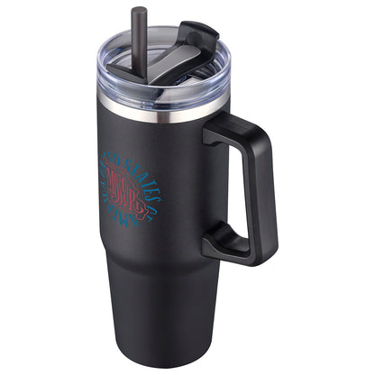 Aqua Blue Milo 30 oz Vacuum Insulated Stainless Steel Mug with Straw