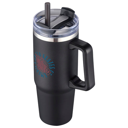 Aqua Blue Milo 30 oz Vacuum Insulated Stainless Steel Mug with Straw