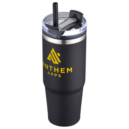 Black Monza 30 oz Stainless Steel/Polypropylene Tumbler
