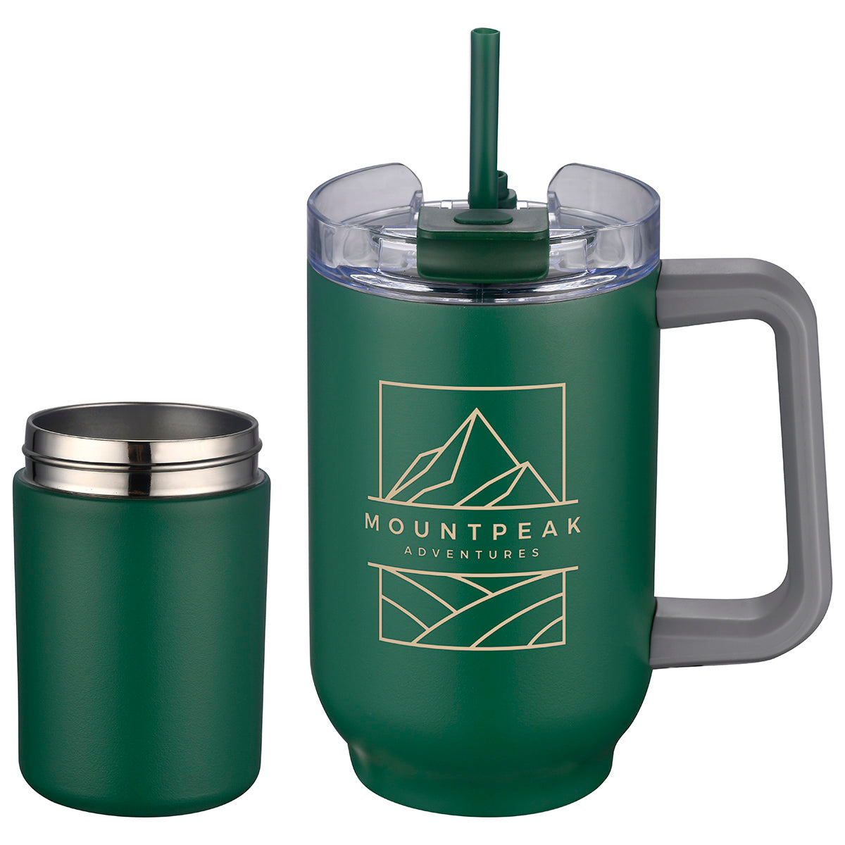 Black Novo Combo 20 oz Vacuum Insulated Stainless Steel Mug and Screw-On 12 oz Can Cooler