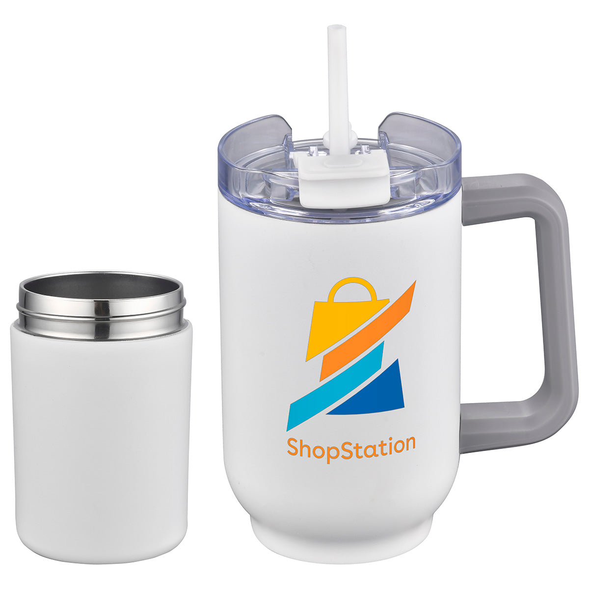 Black Novo Combo 20 oz Vacuum Insulated Stainless Steel Mug and Screw-On 12 oz Can Cooler