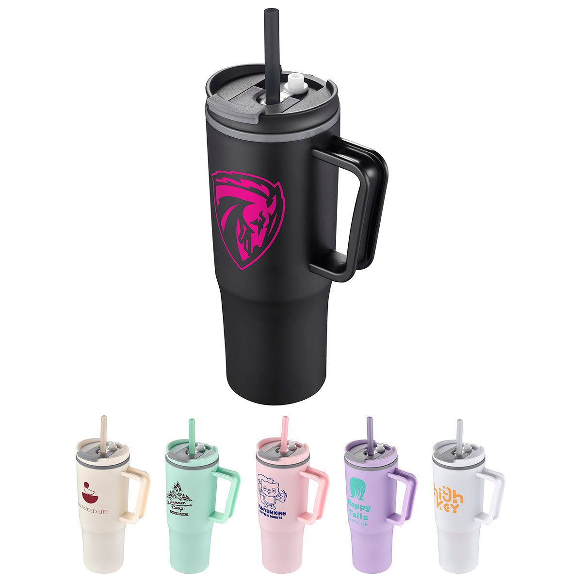 Black Sofia 30 oz Double-Wall Polypropylene Mug