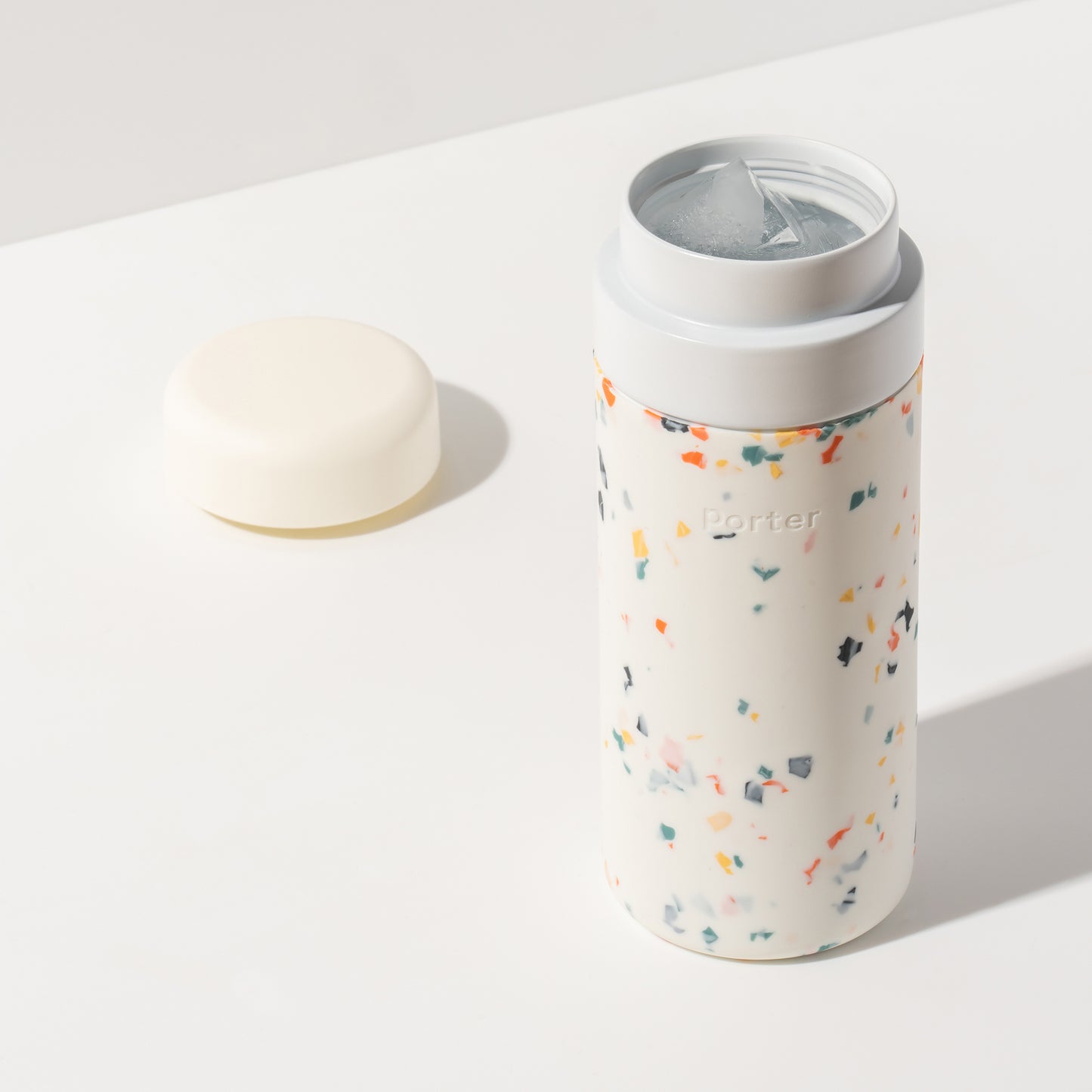 Cream Terrazzo W&P Porter Insulated Ceramic Bottle 16 Oz