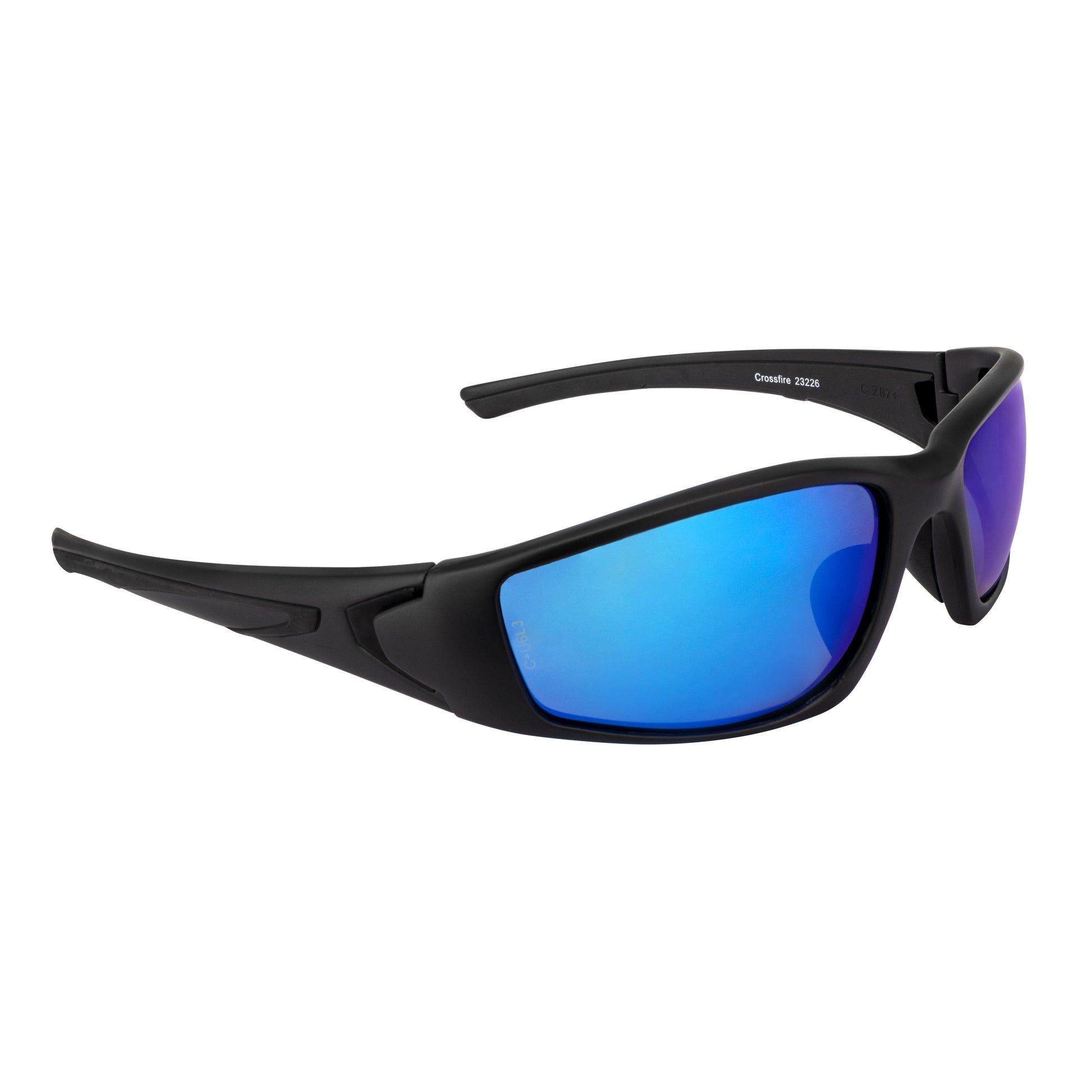 RPG Premium Safety Eyewear - Matte Black Frame - Polarized Blue Mirror Lens