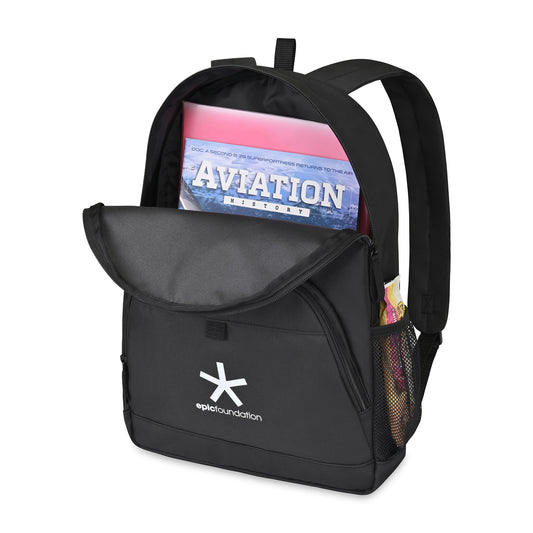 Black Repeat Recycled Poly Backpack