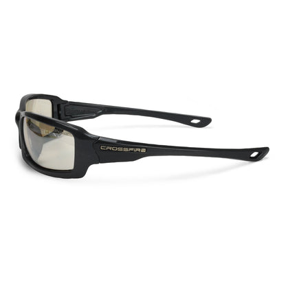 M6A Premium Safety Eyewear - Crystal Brown Frame - Silver Mirror Lens