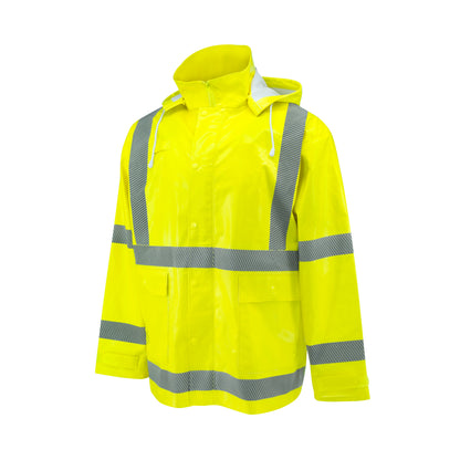 RW08J Class 3 Self-Extinguishing Rain Jacket - Lime - Size  XL