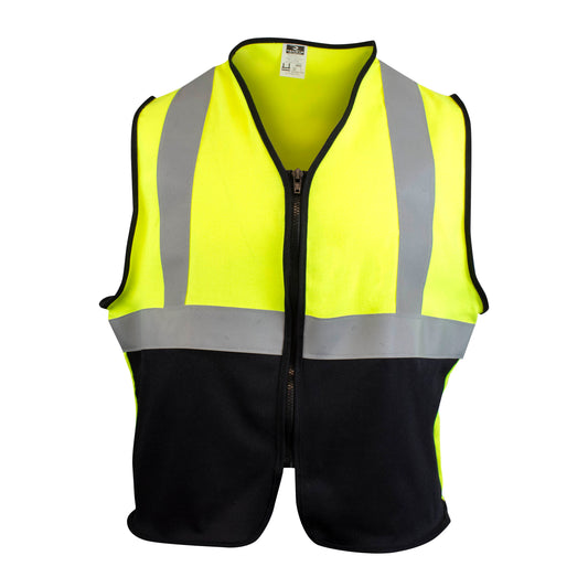 SV92B-M2ZGSFR Solid 5.5 oz DH Cat 2 Class 2 Color Blocked FR Vest - Green - 2X