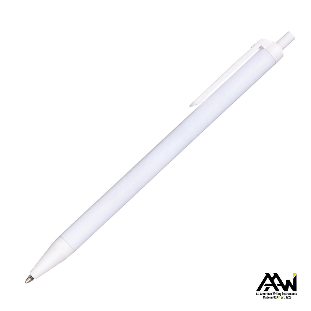 Value Slim Pen w/Glossy White Barrel - Matte Colored Accent