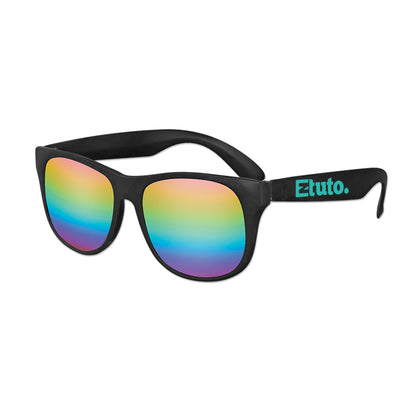 Classic Black Frame Mirror Lens Sunglasses