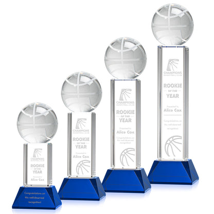 Basketball Award on Stowe Base - Blue