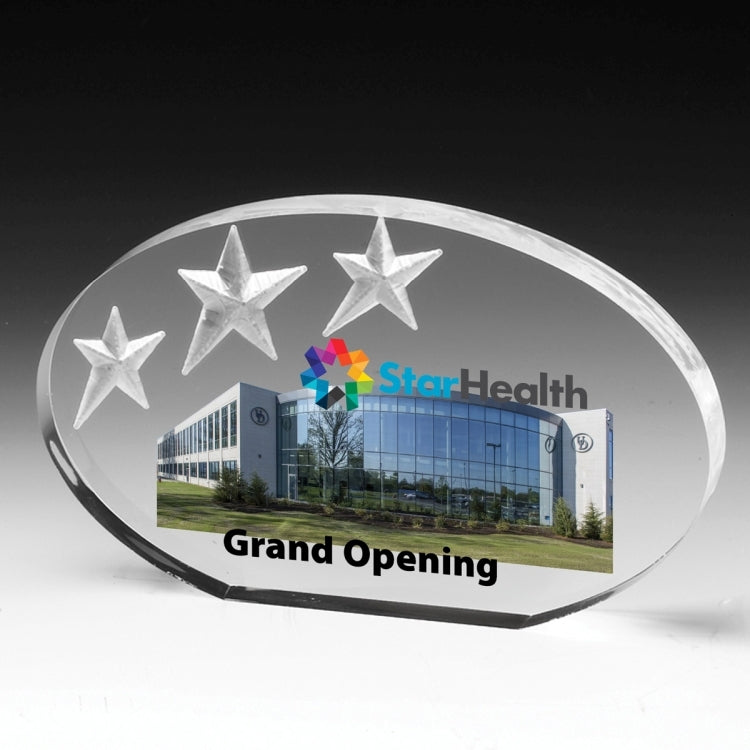 Oval Deep Etch Award - 4 Color Process