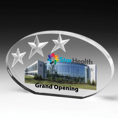 Oval Deep Etch Award - 4 Color Process