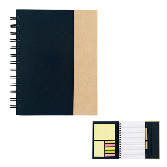 Spiral Notebook With Sticky Notes And Flags