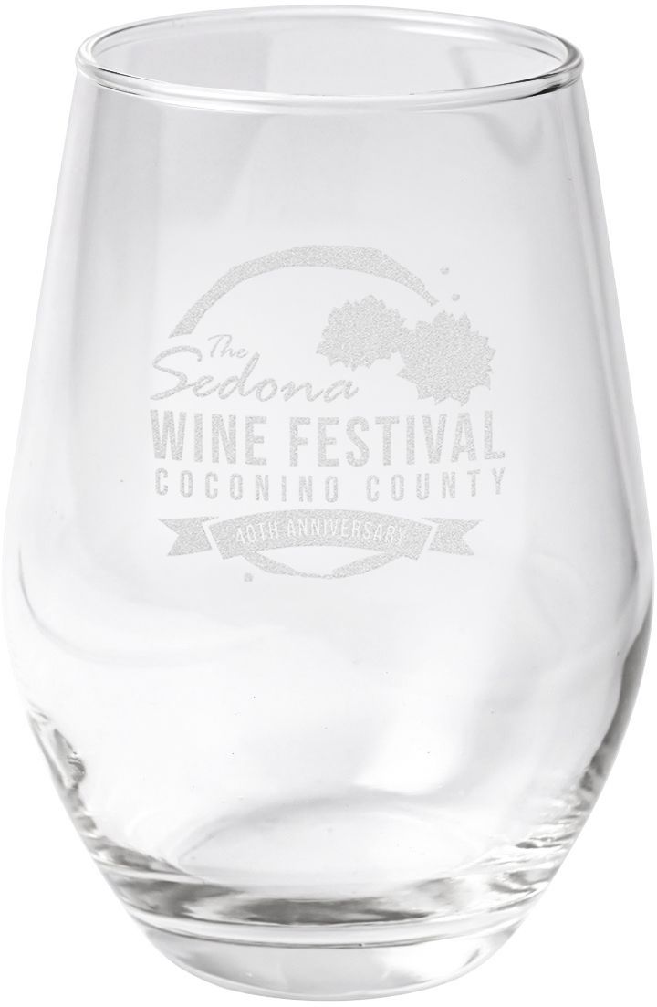 ETCHED STEMLESS WINE GLASS 11.5 OZ