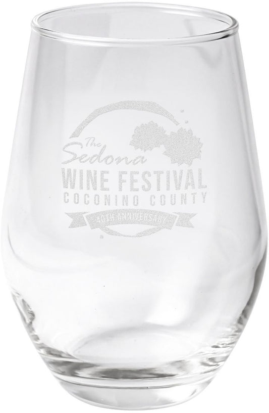 ETCHED STEMLESS WINE GLASS 11.5 OZ