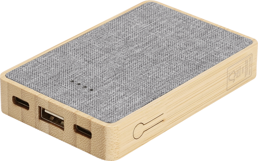 Dual Port Bamboo/rPET Powerbank 5,000mAh