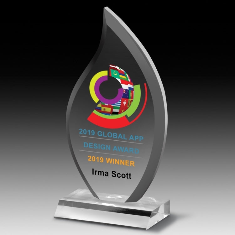 Multi-Faceted Acrylic Award (5" x 9 1/2" x 3/4") - Laser Engraved