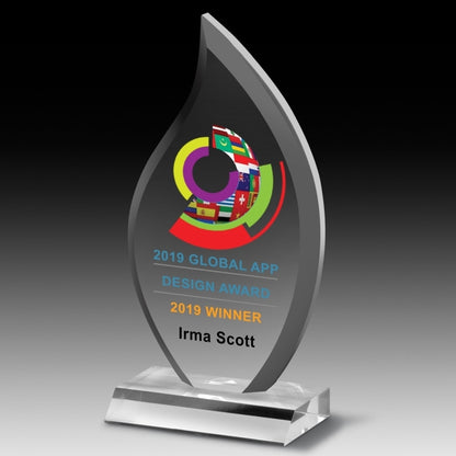 Multi-Faceted Acrylic Award (5" x 9 1/2" x 3/4") - Laser Engraved